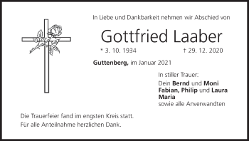 Anzeige von Gottfried Laaber von MGO
