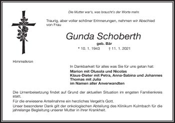 Anzeige von Gunda Schoberth von MGO