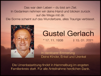 Anzeige von Gustel Gerlach von MGO