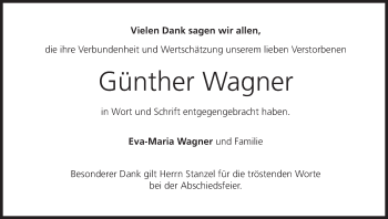 Anzeige von Günther Wagner von MGO