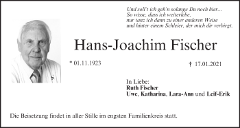 Anzeige von Hans-Joachim Fischer von MGO
