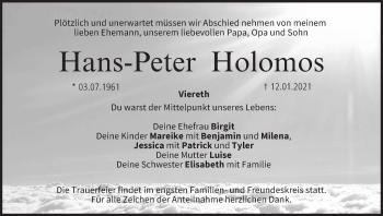 Anzeige von Hans-Peter Holomos von MGO