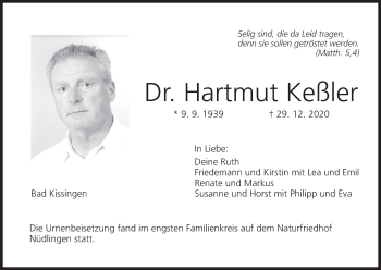 Anzeige von Hartmut Keßler von MGO