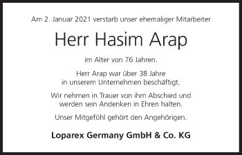 Anzeige von Hasim Arap von MGO