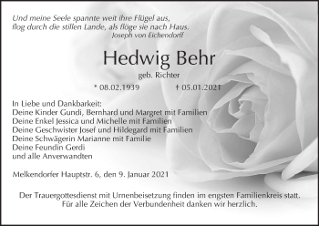 Anzeige von Hedwig Behr von MGO