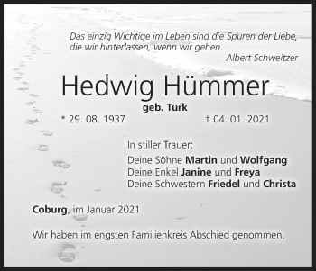 Anzeige von Hedwig Hümmer von MGO