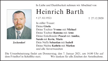 Anzeige von Heinrich Barth von MGO