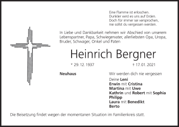 Anzeige von Heinrich Bergner von MGO