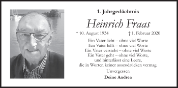 Anzeige von Heinrich Fraas von MGO