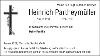 Anzeige von Heinrich Partheymüller von MGO
