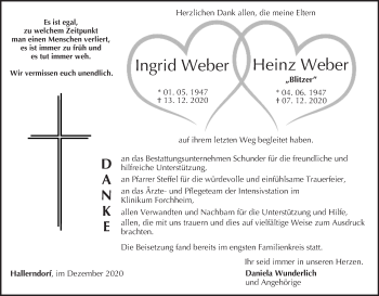 Anzeige von Heinz Weber von MGO