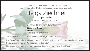 Anzeige von Helga Ziechner von MGO