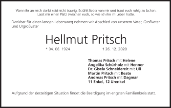 Anzeige von Hellmut Pritsch von MGO