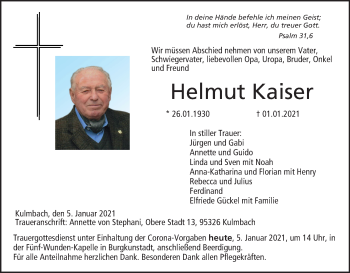 Anzeige von Helmut Kaiser von MGO