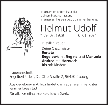 Anzeige von Helmut Udolf von MGO