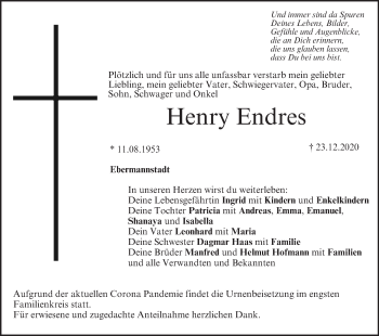 Anzeige von Henry Endres von MGO