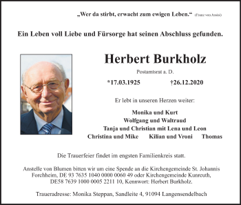 Anzeige von Herbert Burkholz von MGO