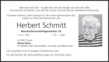 Anzeige von Herbert Schmitt von MGO