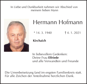Anzeige von Hermann Hofmann von MGO