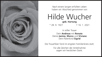Anzeige von Hilde Wucher von MGO