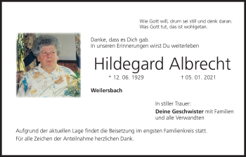 Anzeige von Hildegard Albrecht von MGO