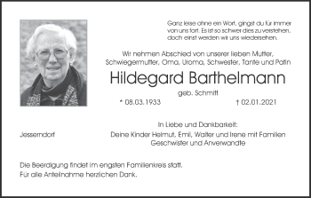 Anzeige von Hildegard Barthelmann von MGO