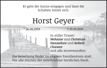 Anzeige von Horst Geyer von MGO