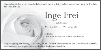 Anzeige von Inge Frei von MGO