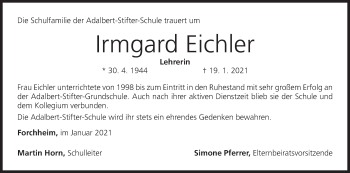Anzeige von Irmgard Eichler von MGO