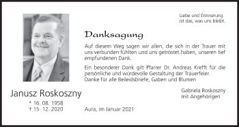 Anzeige von Janusz Roskoszny von MGO