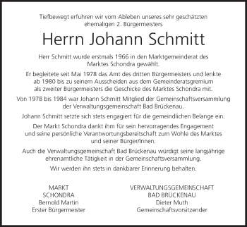 Anzeige von Johann Schmitt von MGO