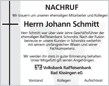 Anzeige von Johann Schmitt von MGO