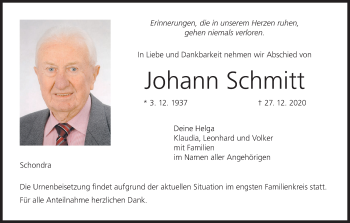 Anzeige von Johann Schmitt von MGO