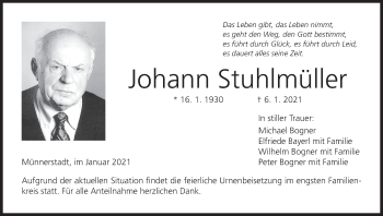 Anzeige von Johann Stuhlmüller von MGO