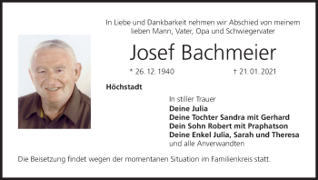 Anzeige von Josef Bachmeier von MGO