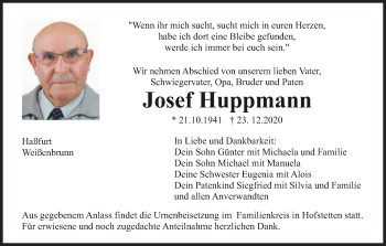 Anzeige von Josef Huppmann von MGO