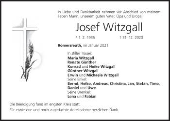 Anzeige von Josef Witzgall von MGO