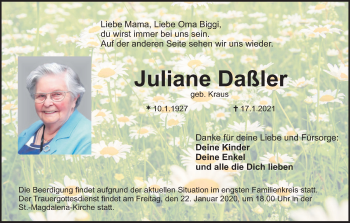 Anzeige von Juliane Daßler von MGO