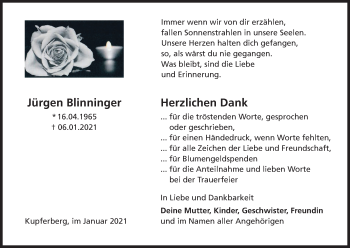 Anzeige von Jürgen Blinninger von MGO