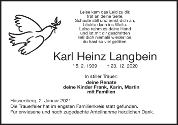 Anzeige von Karl Heinz Langbein von MGO