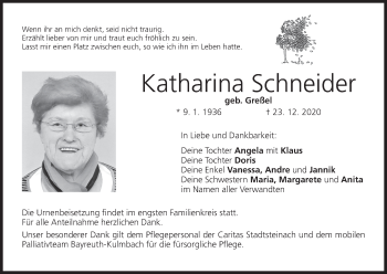 Anzeige von Katharina Schneider von MGO