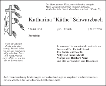 Anzeige von Katharina Schwarzbach von MGO