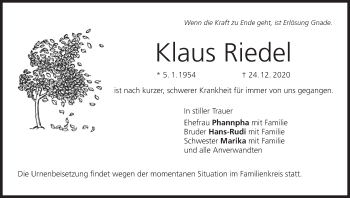 Anzeige von Klaus Riedel von MGO