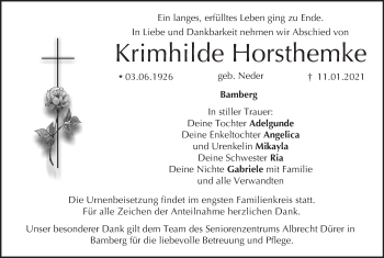 Anzeige von Krimhilde Horsthemke von MGO