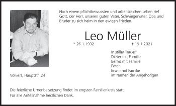 Anzeige von Leo Müller von MGO