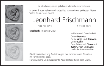 Anzeige von Leonhard Frischmann von MGO