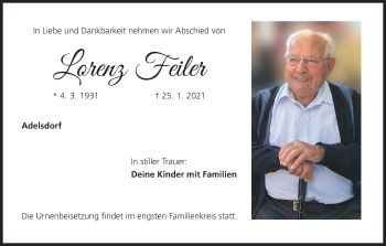 Anzeige von Lorenz Feiler von MGO