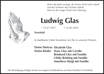 Anzeige von Ludwig Glas von MGO
