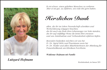 Anzeige von Luitgard Hofmann von MGO