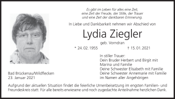 Anzeige von Lydia Ziegler von MGO